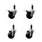 Service Caster 3'' Soft Rubber Swivel 1'' Expanding Stem Caster Set 2 Total Lock Brakes, 4PK SCC-EXTTL20S314-SRS-2-S-2-1 - alternate 1